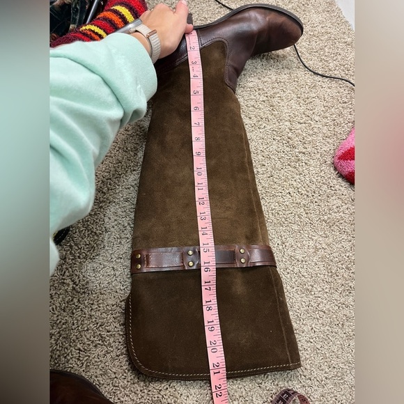 Jessica Simpson Clancey Suede & Leather OTK boots sz 9.5 Olive green & brown - Picture 12 of 12